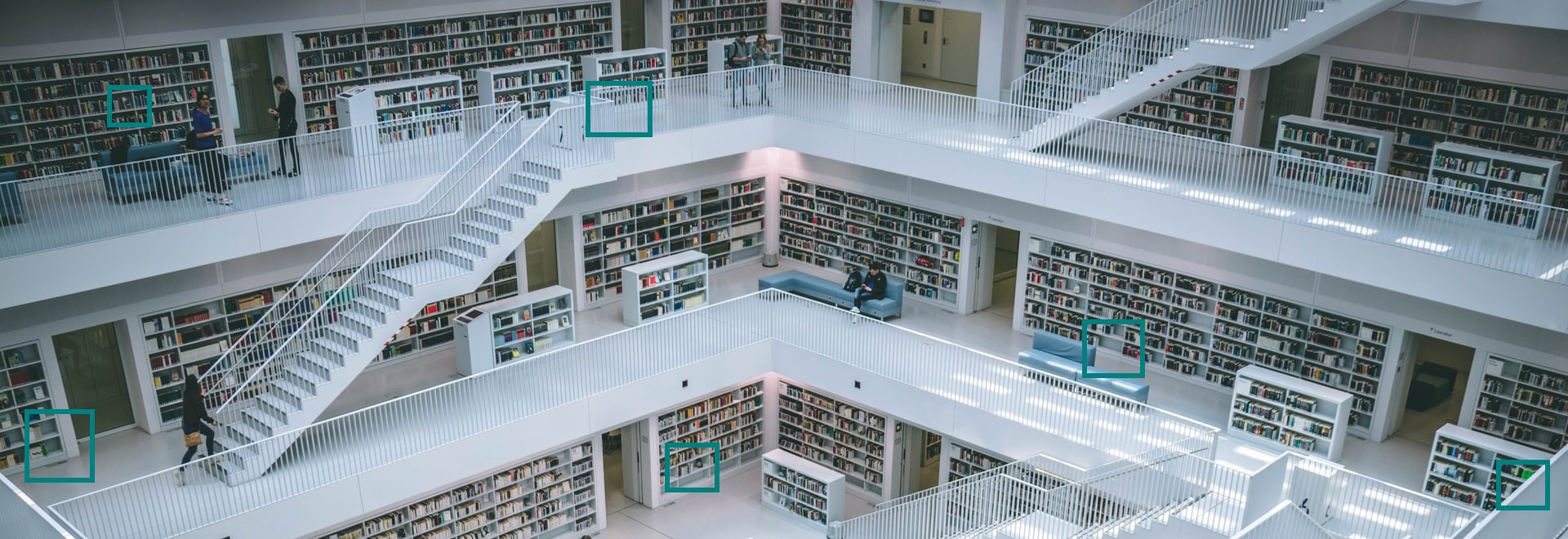 library walkways with squares